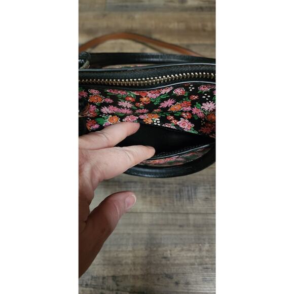 NWOT Coach Posey Cluster Floral Sierra Satchel Black/Pink # F57622 - Picture 8 of 12